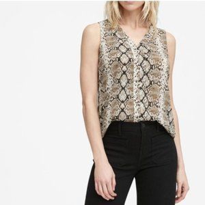 Banana Republic Snake V Neck Sleeveless Blouse XL